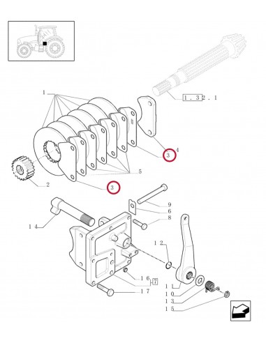 Brake Pad, Parking Brake 148x3 mm Case IH, New Holland, Steyr 5196712