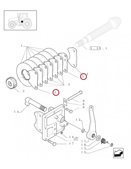 Brake Pad, Parking Brake 148x3 mm Case IH, New Holland, Steyr 5196712
