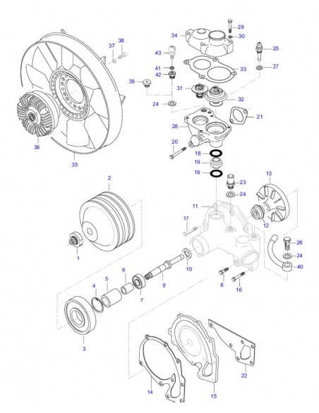 Water Pump Valmet & Valtra V836867092, 836867092, 836884003