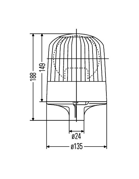 Girofar Ø 135x188 mm 24V H1 Halogen Galben