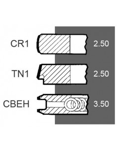 Piston Ring Ø 103 - 2.50x2.50x3.50 mm Perkins 4181A045, 185-0109, JCB 02/201804, 02201804, 4222950M91, U4181A045 2