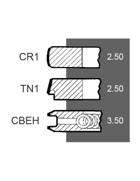 Segmenti Piston Ø 103 - 2.50x2.50x3.50 mm Perkins 4181A045, 185-0109, JCB 02/201804, 02201804, 4222950M91, U4181A045
