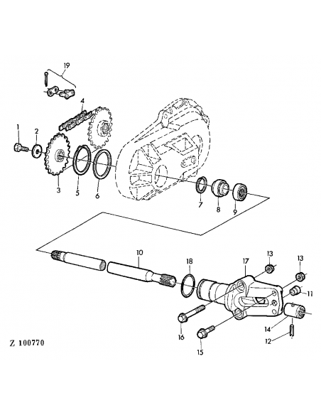 Shaft 550 mm Z-23, RH John Deere Z37944