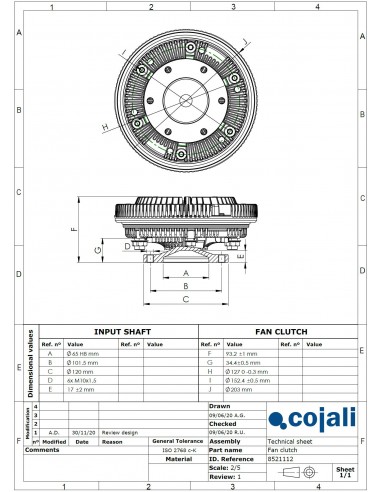 Vascocuplaj Ø 205 mm John Deere AR96822, RE188987, RE274870, RE37443, RE65891, RE71379