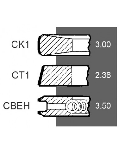 Segmenti Piston Ø 91.48-3x2.38x3.5 mm Perkins 4181A017, 3638235Z91, 3638235M91