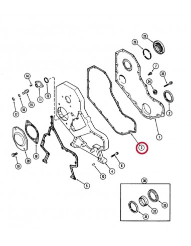 Gasket, Gear Cover Cummins 3914385, J914385