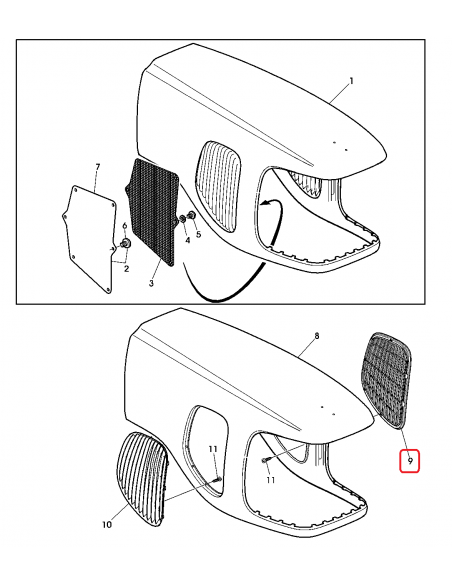 Grille, Hood Side Panel Left John Deere L157393