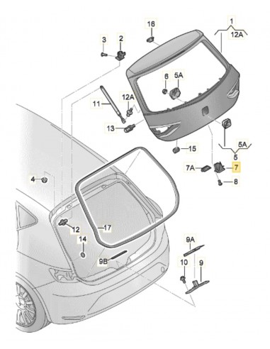 SEAT SKODA 5E0827505A, 5E0 827 505 A