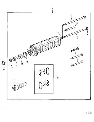 Hydraulic Pump 14+8+11 Cm³ John Deere AZ49121, AZ48253, 0510565402