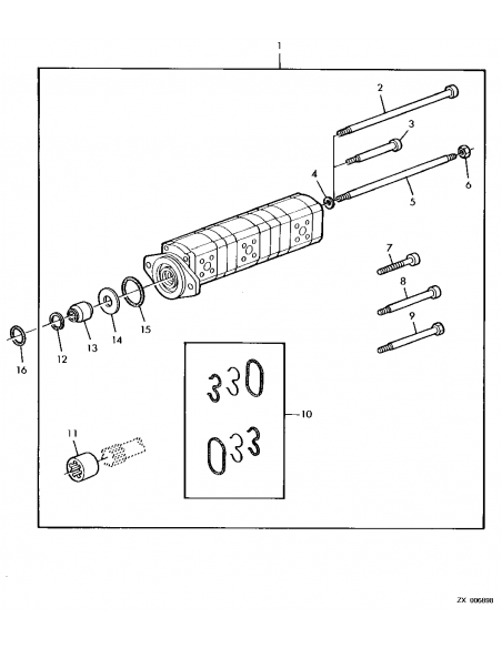 Hydraulic Pump 14+8+11 Cm³ John Deere AZ49121, AZ48253, 0510565402