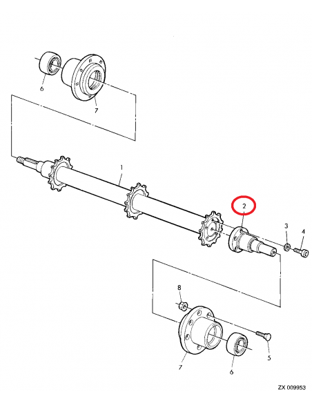 Drive Shaft 229 mm John Deere Z12792, Z12616