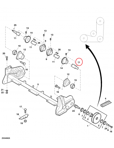 Drive Shaft, Feeder John Deere HXE31745, Z70136