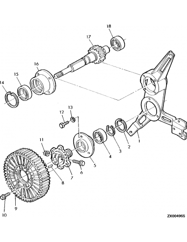 Gear Straw Walker Drive, Ø 100x385 mm, Z-61 John Deere AZ44254