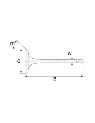 Exhaust Valve Ø 39x9.58x156.7mm 30°