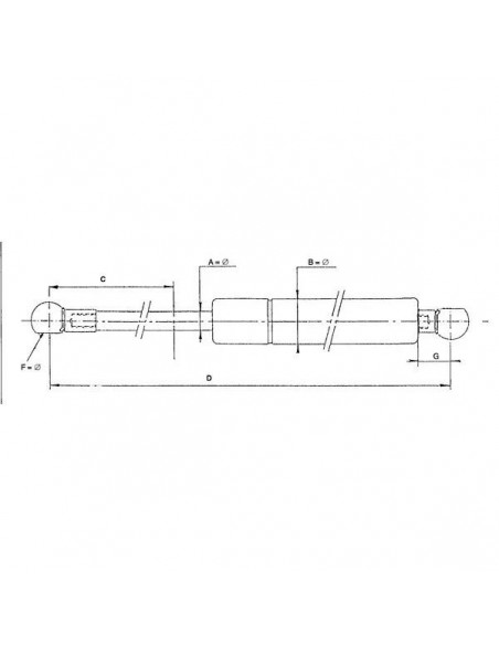 Gas Strut 585 mm 425N John Deere AL181251