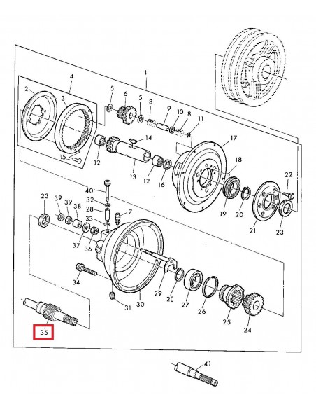 Ax Transmisie Inversor 421 mm Z-24/Z-21 John Deere Z12905, AZ49379