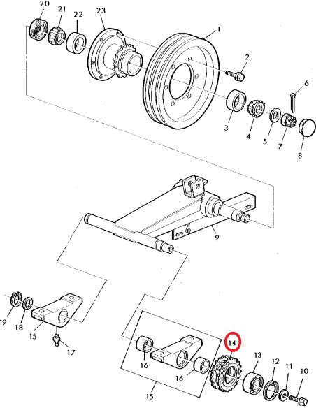 Z12489, Sprocket, Chain, Double, Z-24, John Deere