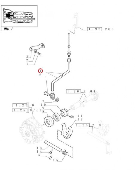 Cable PTO 830 mm CNH 5190246, 84354927