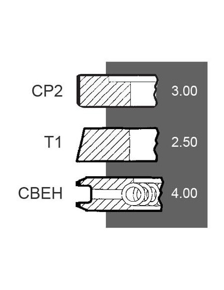Piston Ring SET 105 - 3x2.5x4 mm SAME 0.086.0052.6/10, 00860052610, 00860052610, 08600526
