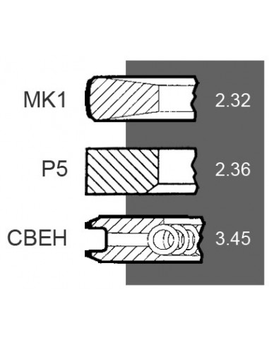 Piston Ring Set Ø 106.50 - 2.32x2.36x3.45 mmJohn Deere  RE66271, RE521814