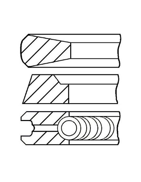 Segmenti Piston 100 - 3.00x2.38x4.76 mm Case IH 2916710616, 3055298R92, 3144677R91, 31449779R1, 3144977R91