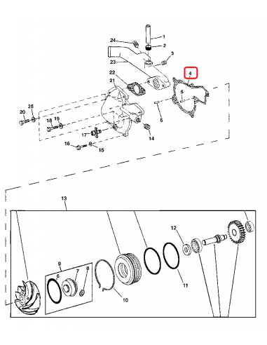 Gasket, Water Pump John Deere R520580, R71315, A-R71315
