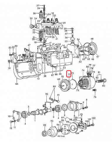 Membrane, Fuel Injection Pump Diaphragm New Holland 81714474, E1ADDN993115B, DDN993115B, John Deere AAK77, Leyland AAK77, Lucas 
