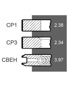 Piston Ring Set Ø 102 - 2.8x2.34x3.97 mm - 0.020" Cummins 3806241, 3802042, 380204200, 380624100, Case IH A77463 2