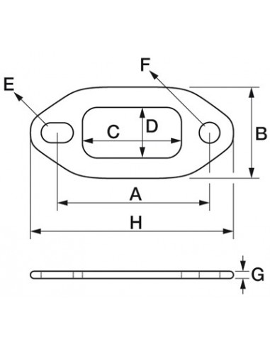 Exhaust Manifold Gasket 30x46 mm SAME Deutz-Fahr 0.007.1445.0, 000714450, 714450, 0.065.1851.0, 00651850, 651850, 0.007.0989.0,