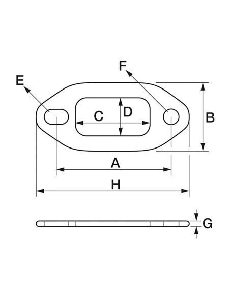 Exhaust Manifold Gasket 30x46 mm SAME Deutz-Fahr 0.007.1445.0, 000714450, 714450, 0.065.1851.0, 00651850, 651850, 0.007.0989.0,