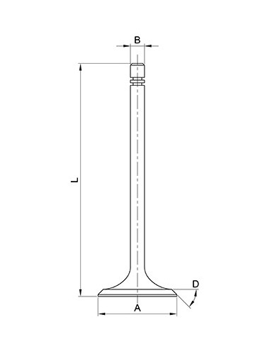 Exhaust Valve STD Ø 41x10x146 mm 45° Case IH 3055056R1, 3055056R2, 3055364R97, 3059458R94, 3059459R1, 3132160R96