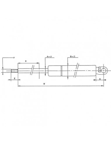 Gas Operated Cylinder John Deere AL115780, AL150755, AL209275, AL222225, AL78345, L115780, RE151217, RE152042, RE50227, SJ10177,