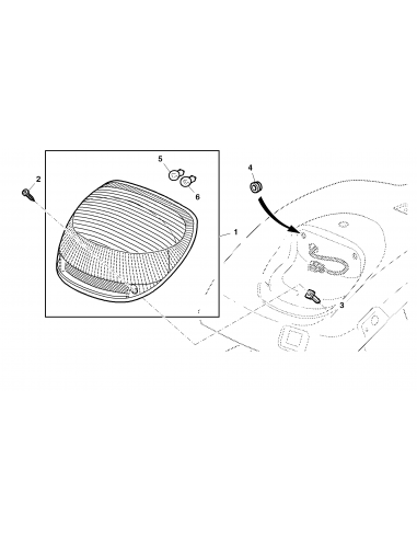 Lamp, Tail John Deere AL119405, AL176143, AL210180, RE219709, RE223448, 2VA996137-507