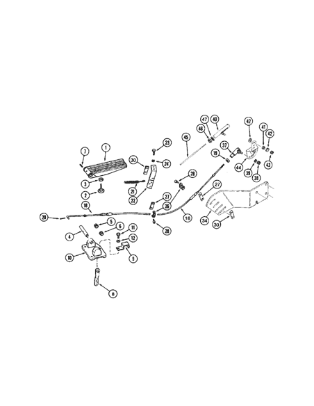 Cable, Foot Throttle Case 1820 mm IH 97173C1, 97173C3, 97173C4, A67887, 230682A1