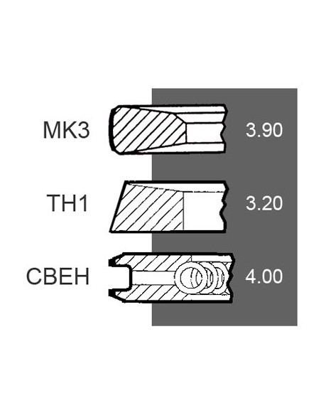 Segmenti Piston Ø  116 - 3.90x3.20x4.00 mm John Deere RE503528, RE57188