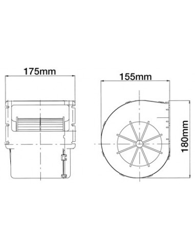 Electric Motor, Interior Blower 65x150 mm John Deere AL214942, AL110881, AL173961, AL39043, AL75105, AL80700, 0130063810