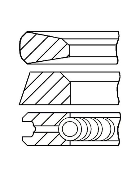 Piston Ring Set Ø 102-2.75x2.50x5.00 mm STD Deutz 02237551, 2237551, 04152185, 4152185, Fendt F100004152185, F100.004.152.185