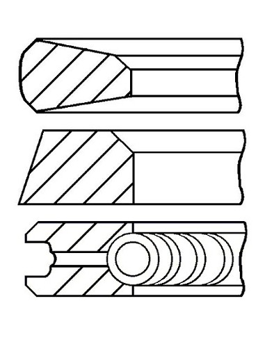 Piston Ring Set Ø 102-2.75x2.50x5.00 mm STD Deutz 02237551, 2237551, 04152185, 4152185, Fendt F100004152185, F100.004.152.185