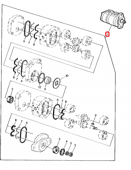 Pompa Hidraulica 16+5.5 Cm³ John Deere AZ36555,  Bosch 0510665390