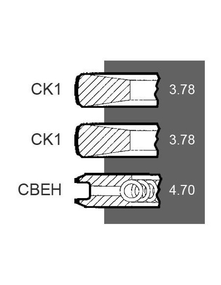 Piston Ring Set Ø 116 - 3.78x3.78x4.70 mm John Deere AR73627, HCNRE48380, RE48380, A-RE48380,
