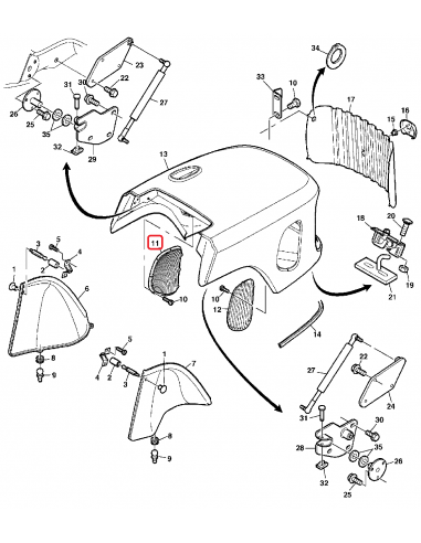 Grila Aer Capota - Stanga John Deere R197991