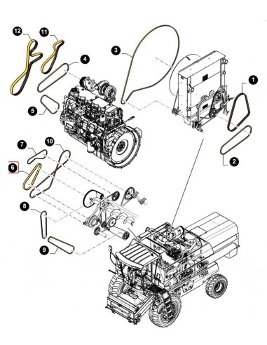 Belt, Drum Vari-Drive 51x2100 mm New Holland 336784, 80336784, 80366784, 85004727