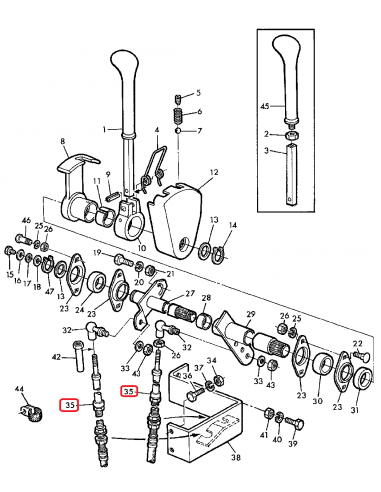 Gear Shifting Cable, Gearbox Cable 2860 mm John Deere AZ34571