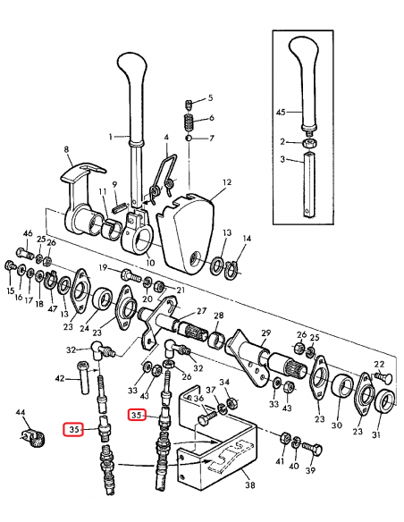 Cablu Cutie Viteze 2860 mm John Deere AZ34571