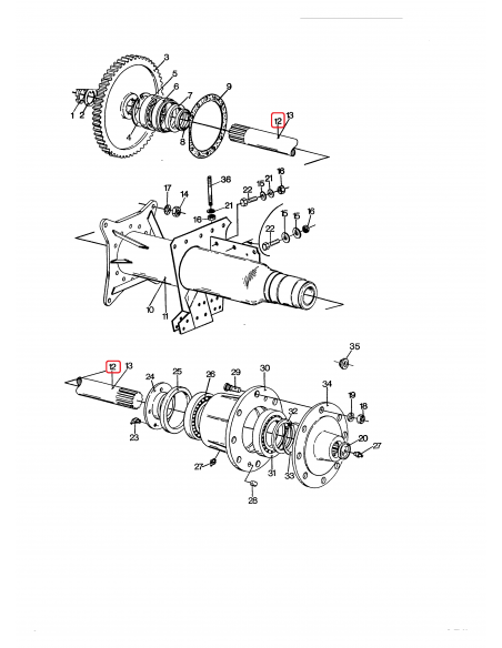 Ax Planetara 1230 mm Z-30 New Holland 80447542, 447542
