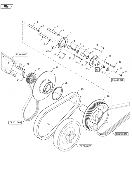 Cupla 7/16"-20 New Holland  84231982, 4231982, 80690658,  690658, 1005-535-094