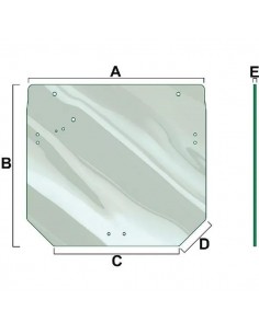 Glass, Rear Window 605x785x870 mm John Deere R261272