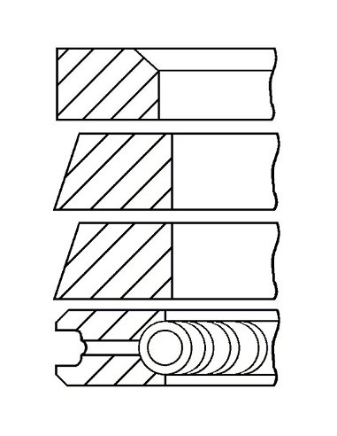 Segmenti Piston Ø 114.3 - 2.35x2.35x2.35x6.30 mm Perkins 86754, 41158118, 141158118, 745950M91, 745950Z91