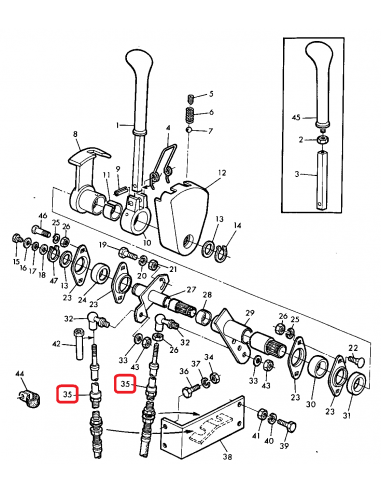 Cablu Cutie Viteza 2.500 mm John Deere AZ34570