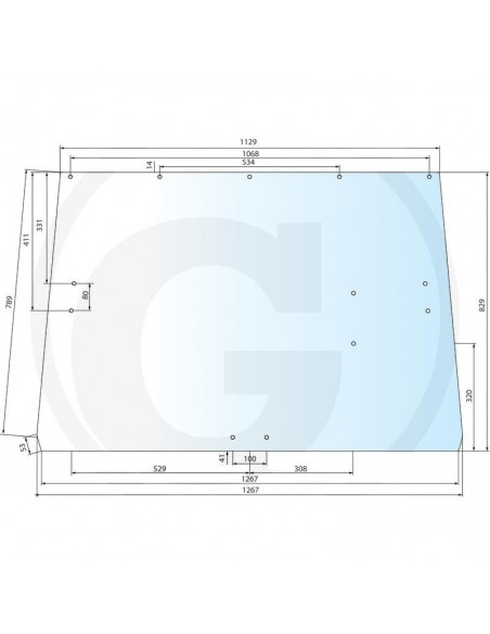 Geam Spate 1140x1270 mm 13 Gauri SG2 John Deere L36606, R79656, L39247